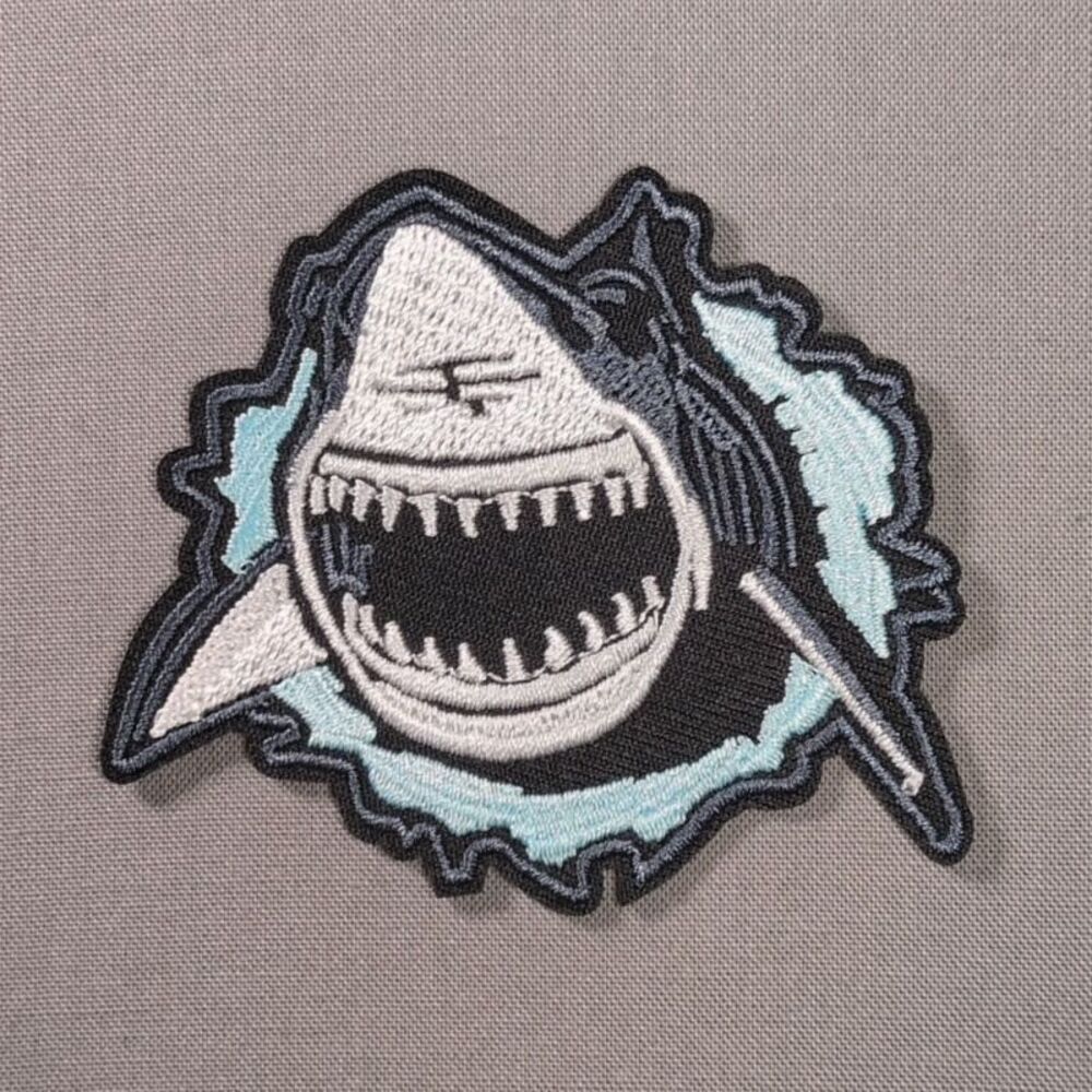 Shark Attack Iron On Patch | Shark Ocean Patch